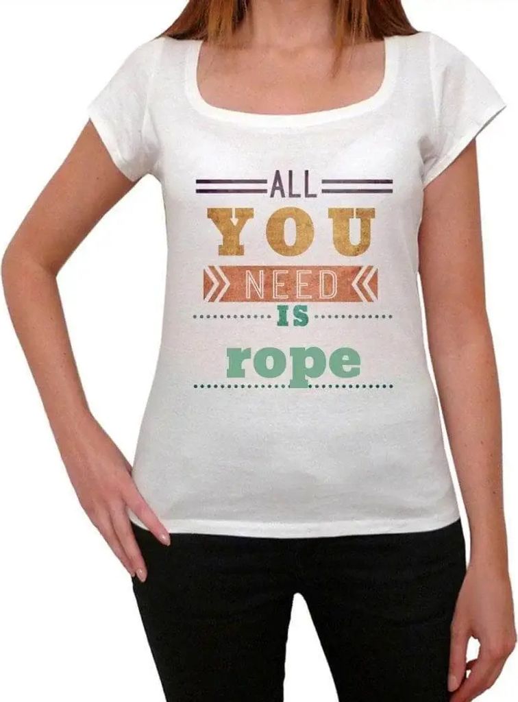 Damen Grafik T-Shirt Sie brauchen nur ein Seil – All You Need Is Rope – Öko-Verantwortlich Vintage Jahrgang Kurzarm Lustige Druck Geburtstag G...