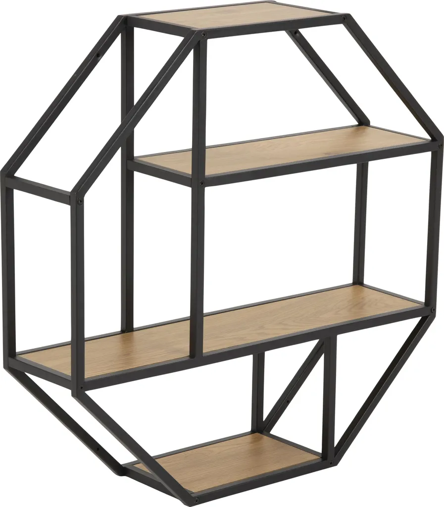 Solution gain de place : étagère murale Seaford 4 plateaux bois métal
