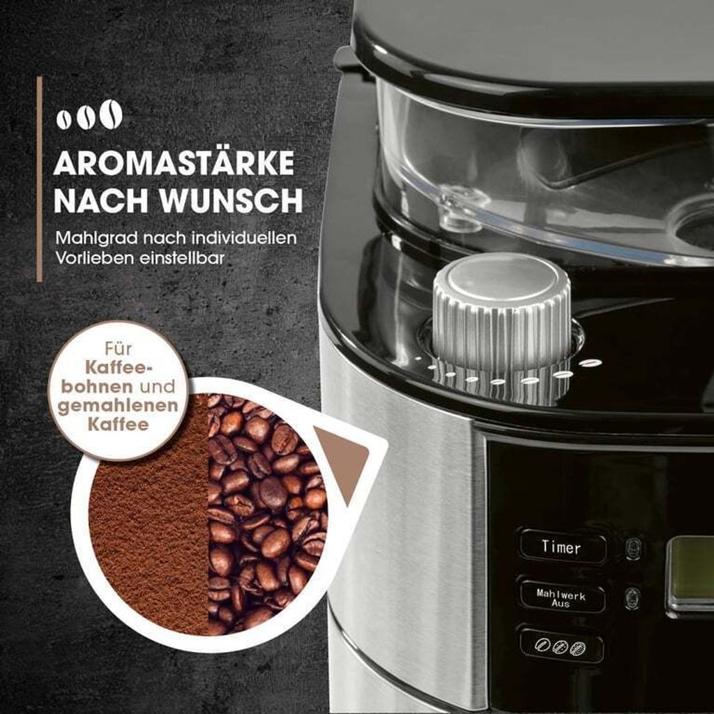 Barista Filterkaffeemaschine mit Mahlwerk mit Thermokanne Produktbild 3