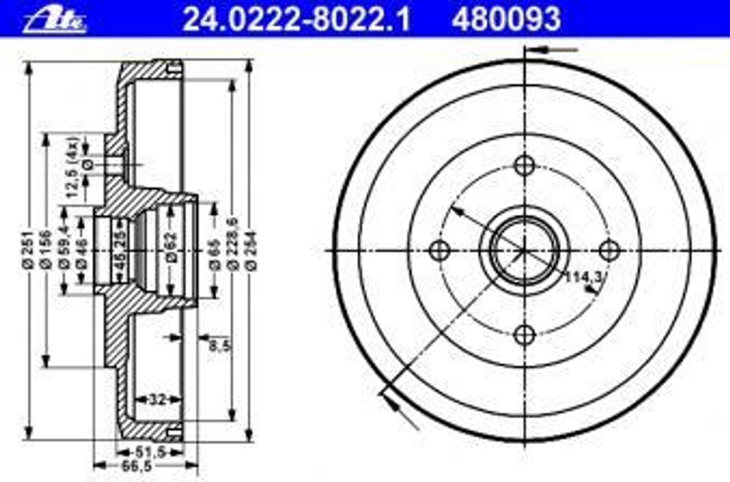 ATE Bremstrommel 24.0222-8023.1