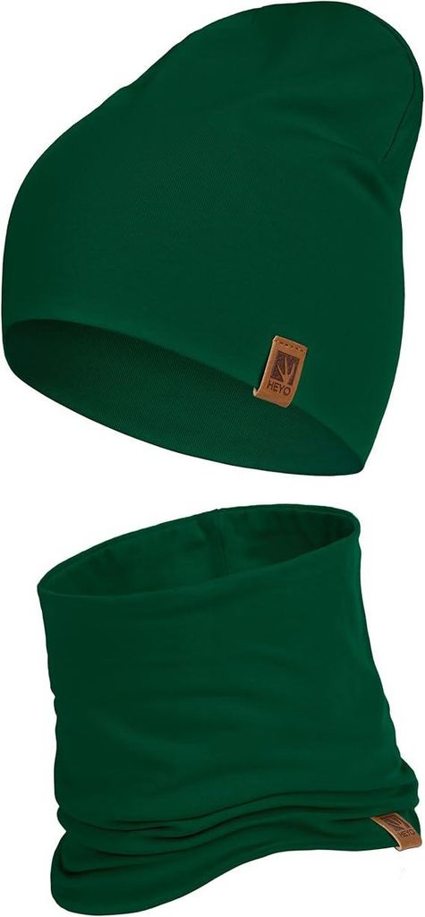 Kinder Set Beanie HEYO Mütze Schlauchschal Baumwolle Produktbild 