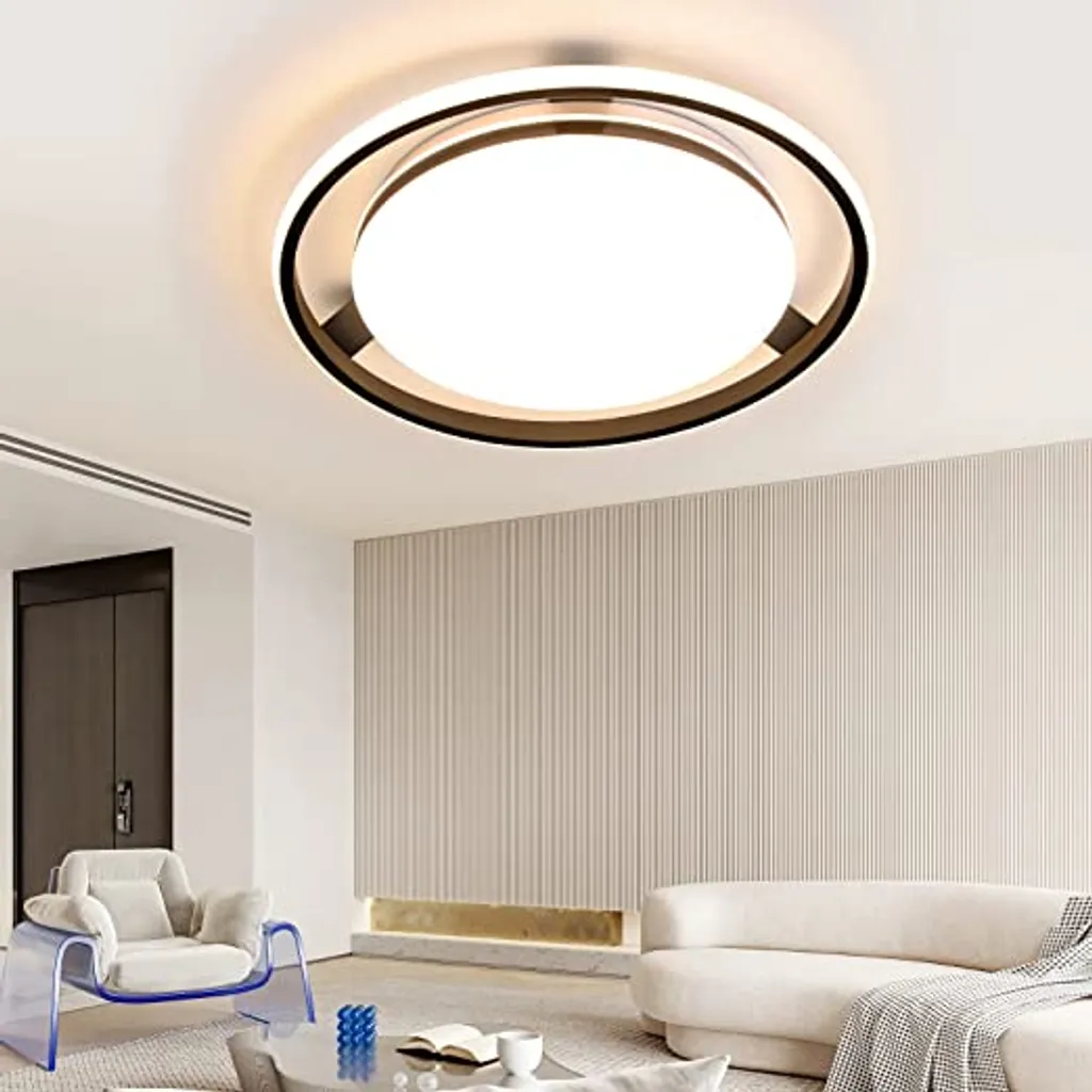 Plafonnier LED Noir 42W Dimmable avec Variation de Couleur 3000K à 6500K - 9