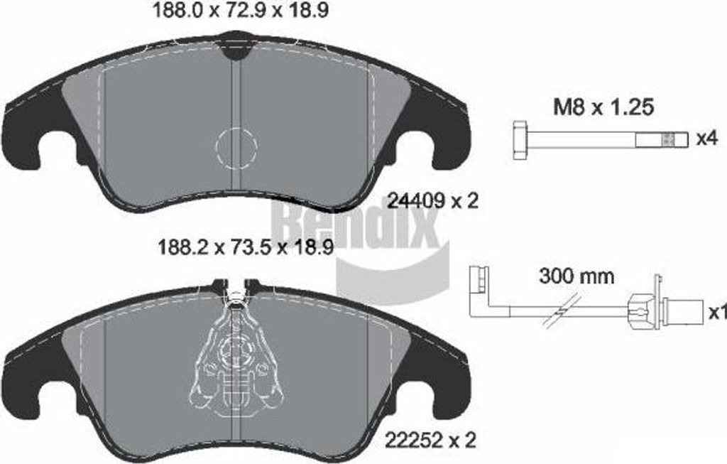 BENDIX Braking BPD1201 Bremsbelagsatz, Scheibenbremse OE 4G0698151 kompatibel mit A6 4G, A7 4G, Q5