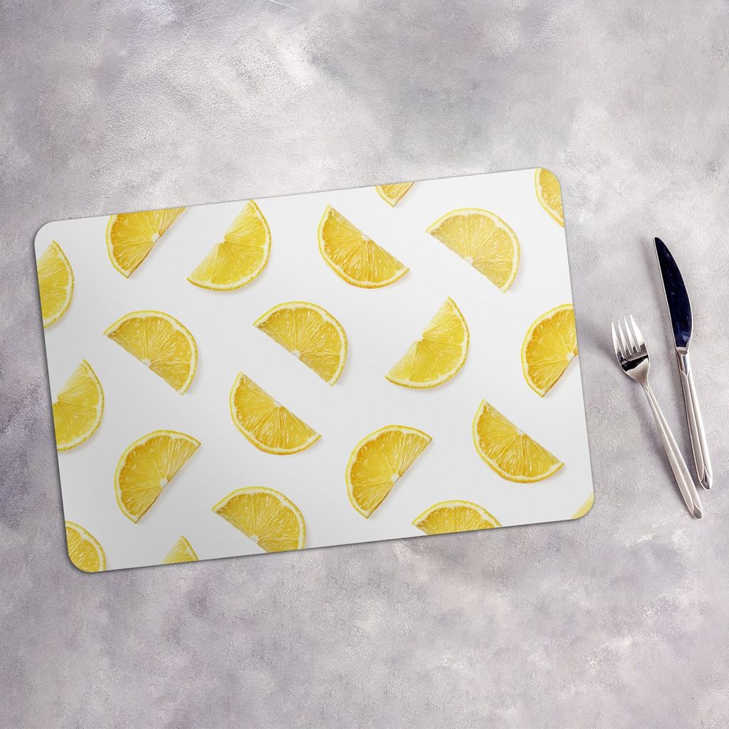 Tischset 6x45x30 cm Platzset Tischmatte Platzmatte Untersetzer - Weiße Früchte