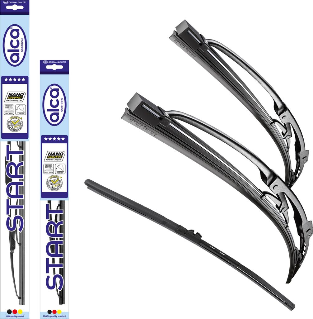 alca Scheibenwischer mit Heckwischer ideal für VW TRANSPORTER T5 (02.2003 - 11.2009) START, Gelenkwischer, klassisch