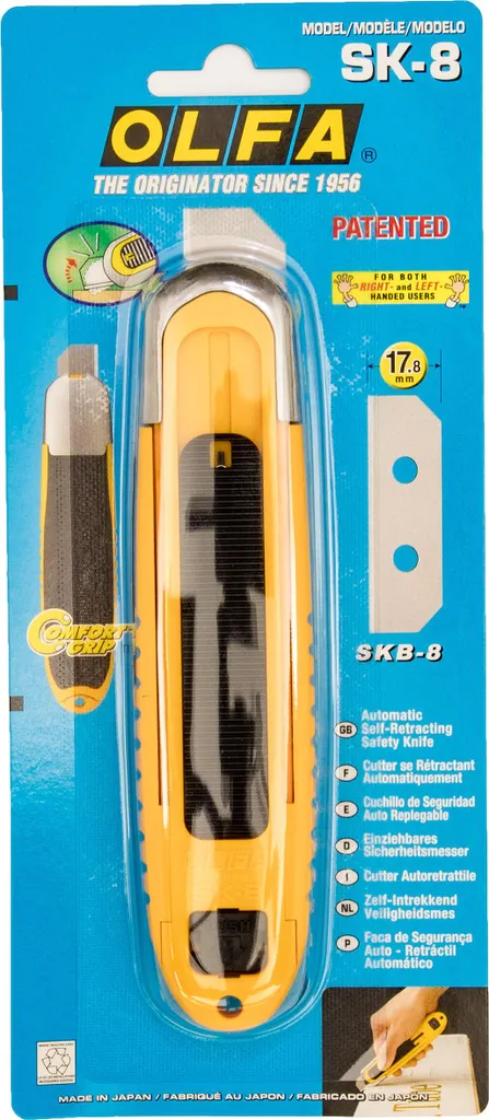 Cutter de Sécurité Olfa SK-8 pour Découpe de Matériaux d'Emballage