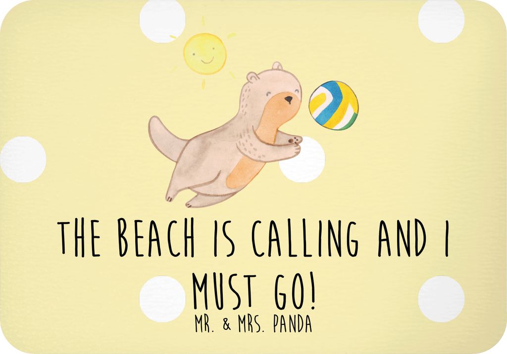 Mr. & Mrs. Panda magnet Sommer Meer Strand - Gelb Pastell - Geschenk, Sommerferien, Küste, haftmagnet, Kühlschrankmagnet, Natur, Notizhalter, Pin...