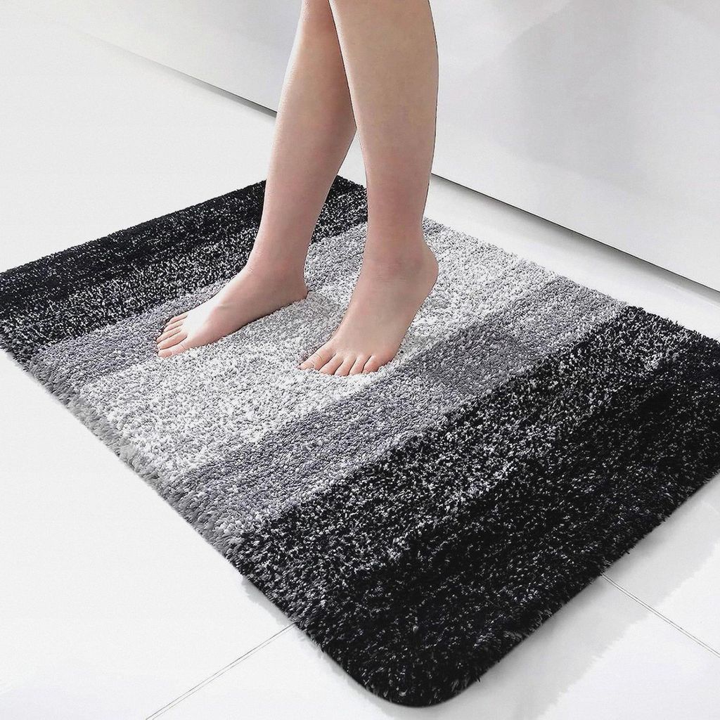 Weich Badezimmerteppich 50 * 80 cm, Flauschiger Badezimmerteppich, Badematten, rutschfest Waschbar Flauschige Hochflor Badteppich, Duschvorleger, D...