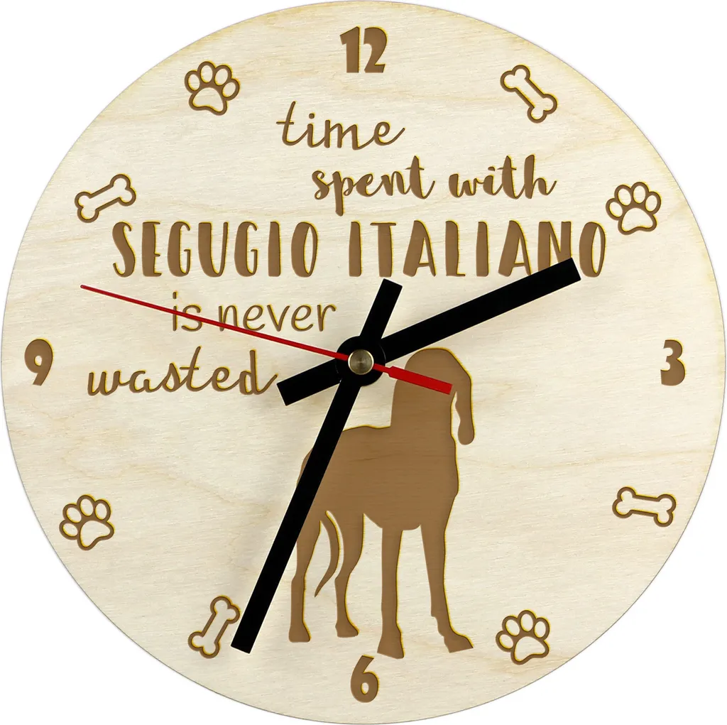 Segugio Italiano Orologio in Legno Art-Dog Personalizzato con Incisione