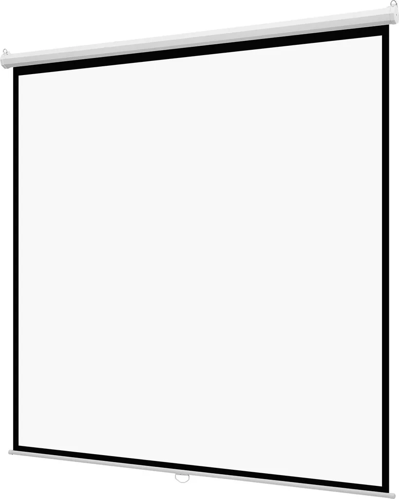 SucceBuy Écran de Projection Manuel 120 Pouces 1:1 HD pour Mur et Plafond