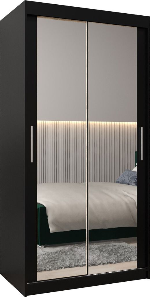Kleiderschrank, Schiebetürenschrank Schlafzimmer, Schrank mit Spiegel TOKYO 3 100 cm
