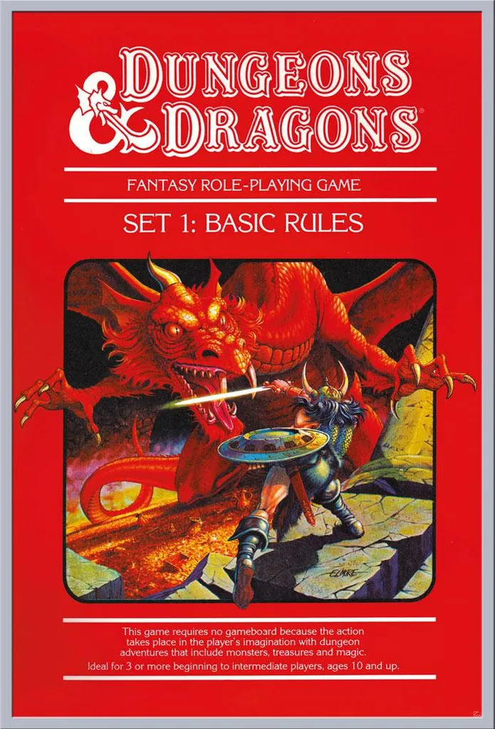 Cadre Argenté avec Affiche Dungeons & Dragons Règles de Base 61x91,5 cm