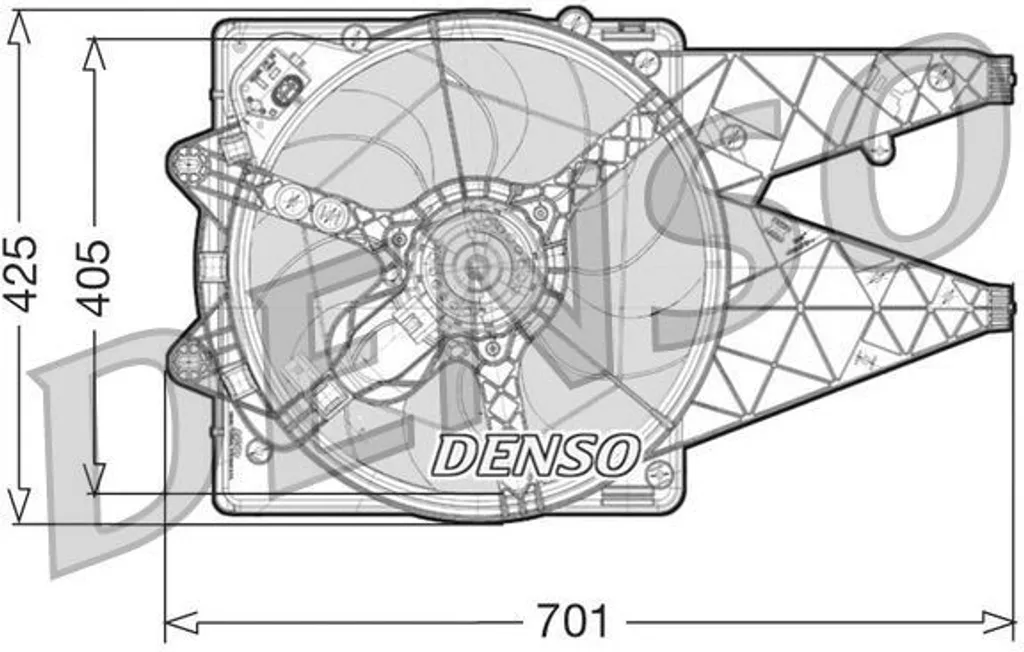 DENSO DER09100 Ventilateur de Radiateur OE 51821155 pour Fiat Doblo
