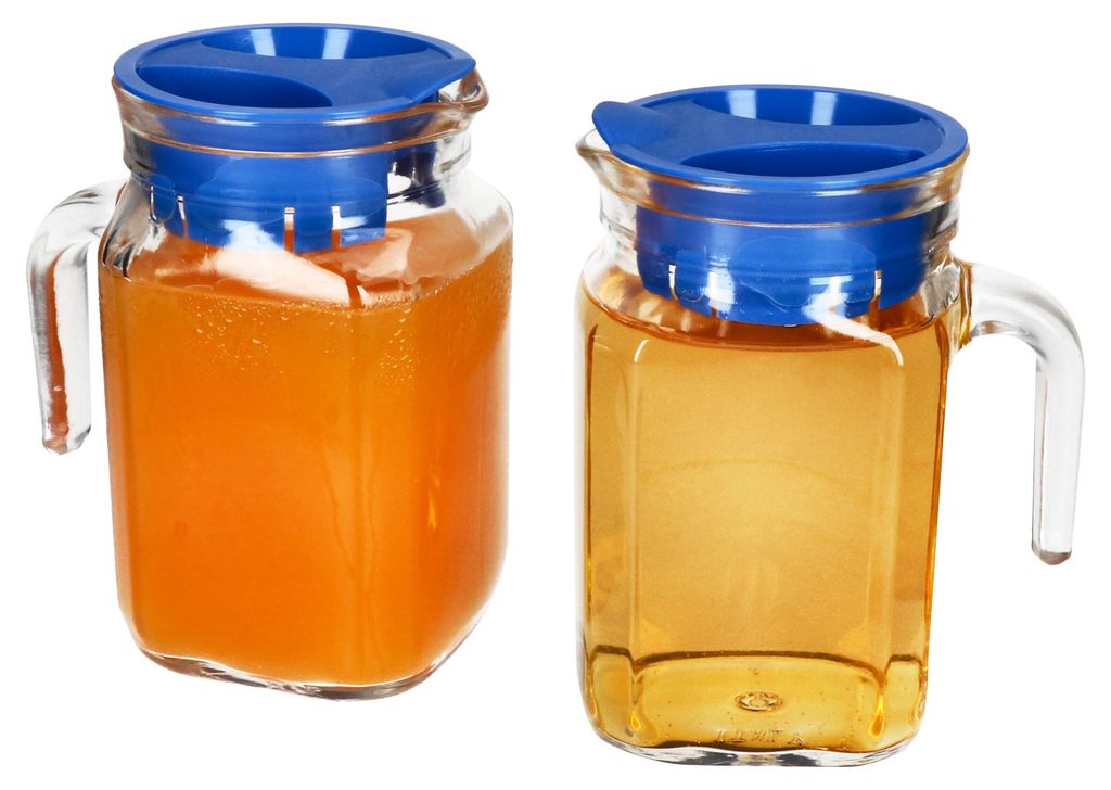 2x KORA Kühlschrankkrug mit Deckel blau 0,5L Henkel Produktbild 