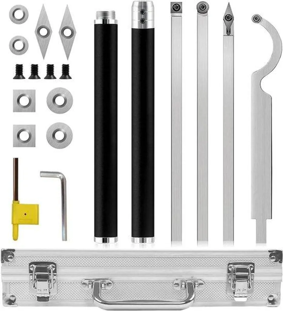 Set de sculpture sur bois 24 pièces avec ciseaux carrés et manche alu
