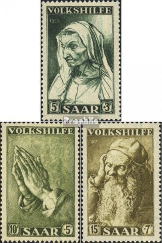 Briefmarken Saarland 1955 Mi 365-367 (kompl.Ausg.) gestempelt Volkshilfe: Gemälde (VI)