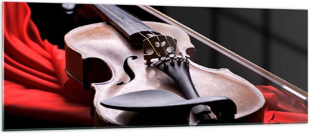 Bilder auf glas - Violine Harmonie Instrument Musik - 140x50cm - Glasbilder - Wandbilder - Kunstdruck - Wanddekoration aus Glas - Glas Bilder - Wan...