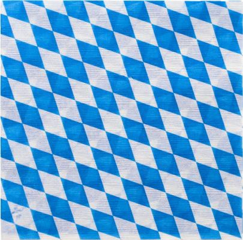 Servietten, 1-lagig 1/4-Falz 33 cm x 33 cm "Bayrisch Blau" Produktbild 