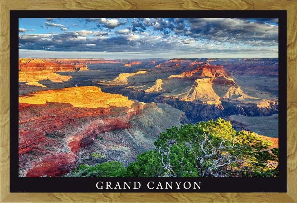 Grand Canyon - Poster - Vista + cornice rimovibile, Shinsuke® Maxi MDF oak, vetro acrilico