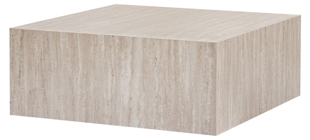 Niedriger Tisch aus MDF "Prizma" - 90 x 90 x 35 cm - Travertin