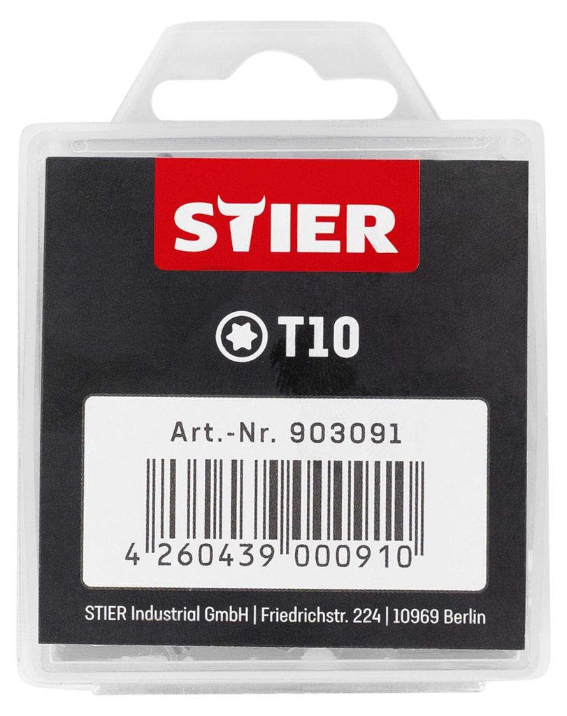 STIER TORX-Bit-Großpackung T10, Länge 25 mm, Profi Produktbild 