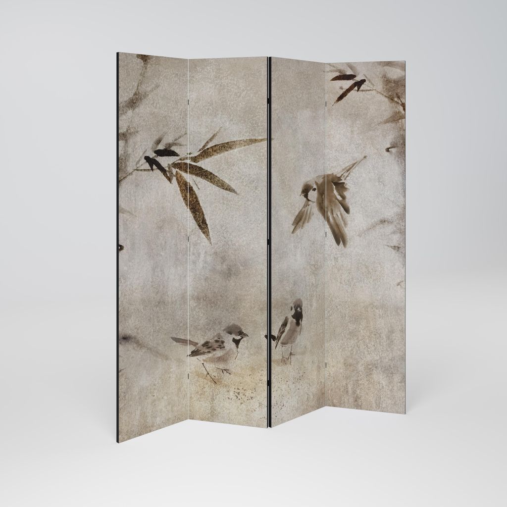 SpaceRebels Paravent Raumteiler - 4-teilig Raumtrenner, Druck 1-Seite - Raumtrenner - Trennwand Wohnung - Room Divider - Spanische Wand Deko Modern...
