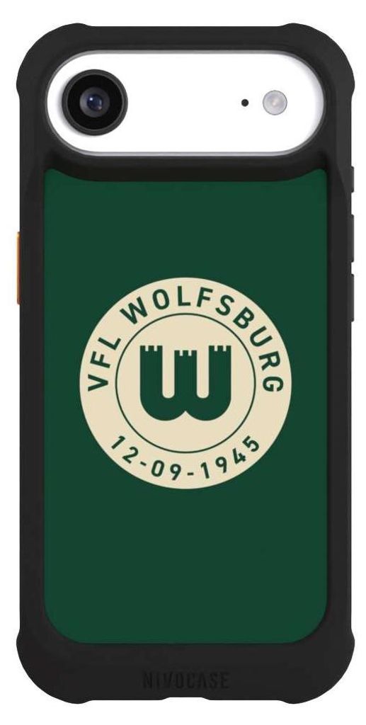 NIVOCASE Hülle für Apple iPhone Air Stoßfeste Handyhülle NIVOmax Case Schwarz Offizielles Lizenzprodukt VfL Wolfsburg 80 Jahre
