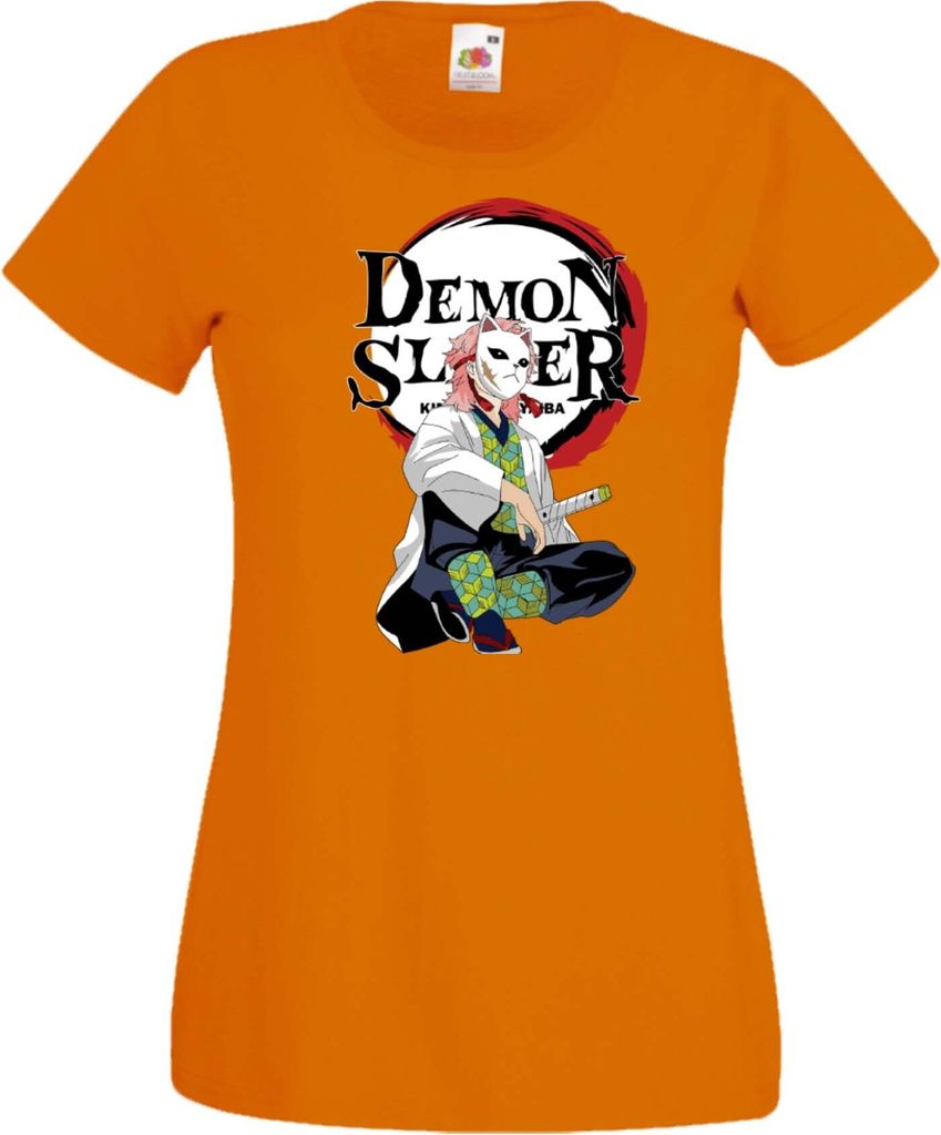 Damen T-Shirt Demon Anime Slayer Sabito Var-022 Sabito, Lady 2XL / Orange