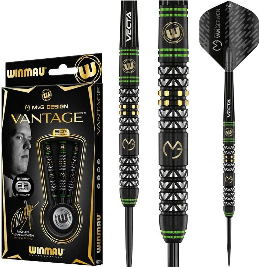 Winmau MvG Vantage Tungsten 90% Steeltip 23 g Dart