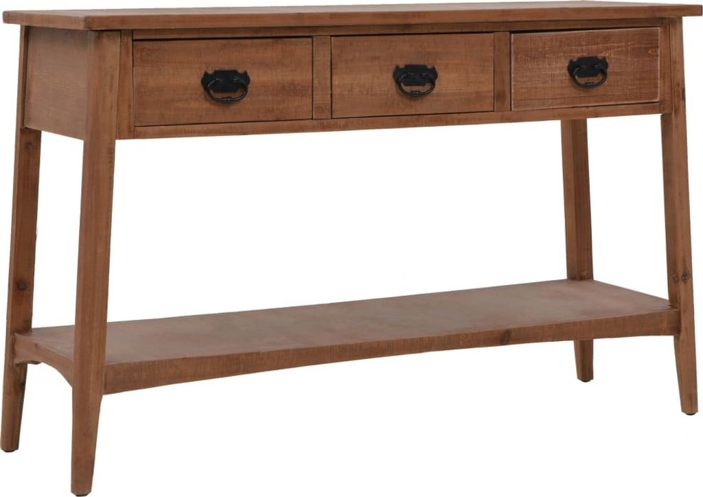 Konsolentisch Tannenholz Massiv 126x40x77,5 cm Braun