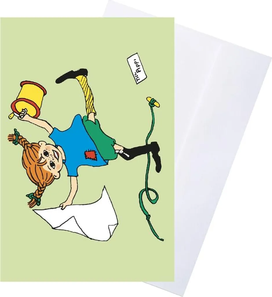 Carte de vœux Barbo Toys Pippi avec enveloppe - Vert Modèle 8618