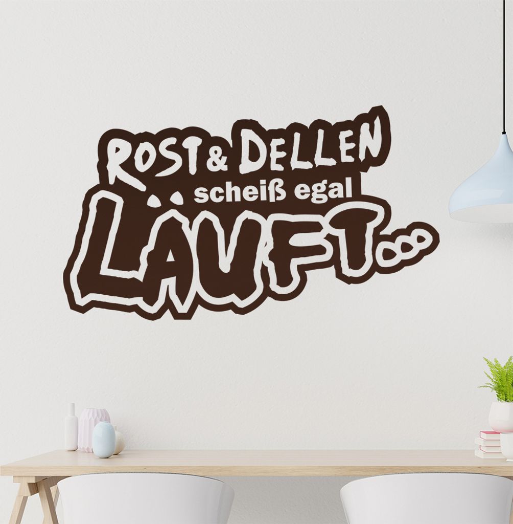 KIWISTAR Rost & Dellen scheiß egal läuft... - Offroad Tour Dirt Wandtattoo in 6 Größen - Wandaufkleber Wall Sticker - Dekoration, Küche, Wohnz...