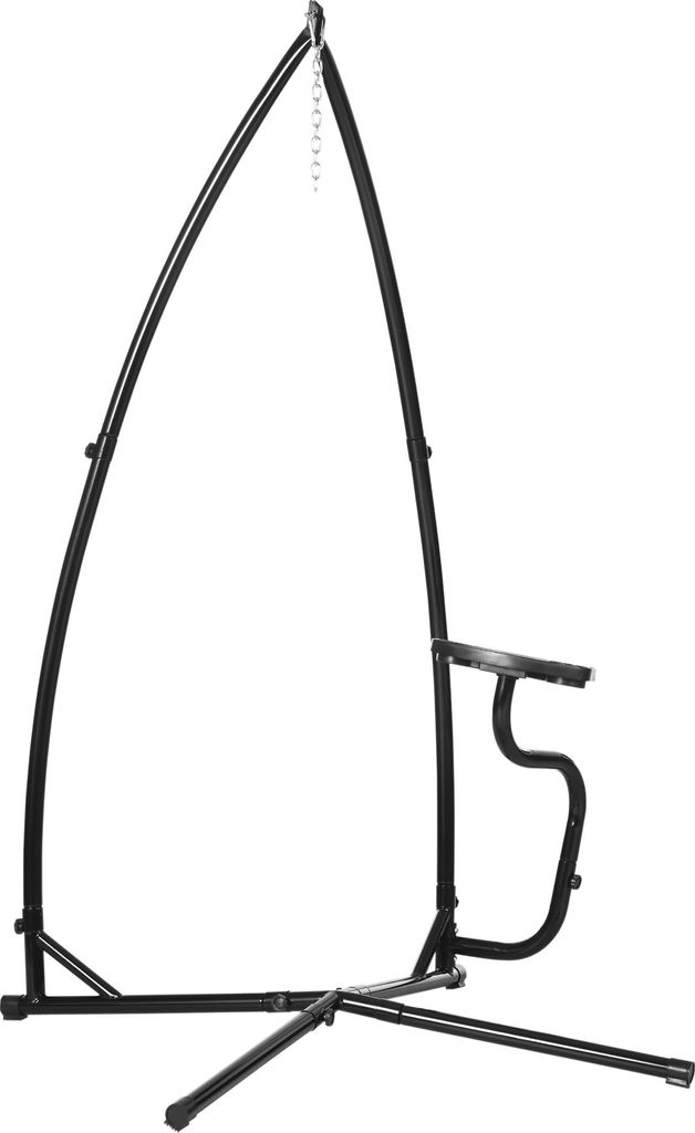 Gestell für Hängesessel in X-Form Metall Ständer mit Federhaken Tablett Sockel bis 120kg Schwarz