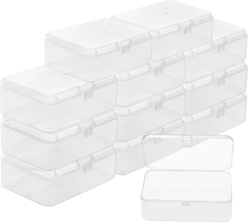 Boîte de tri transparente avec couvercle pour perles et bijoux - 12pcs
