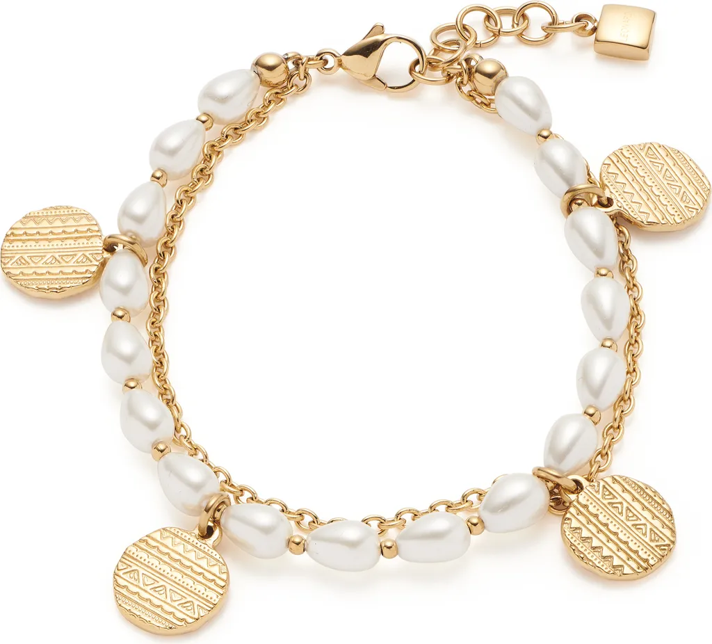Leonardo Ava Bracciale Acciaio Inossidabile Oro e Perle - Donna