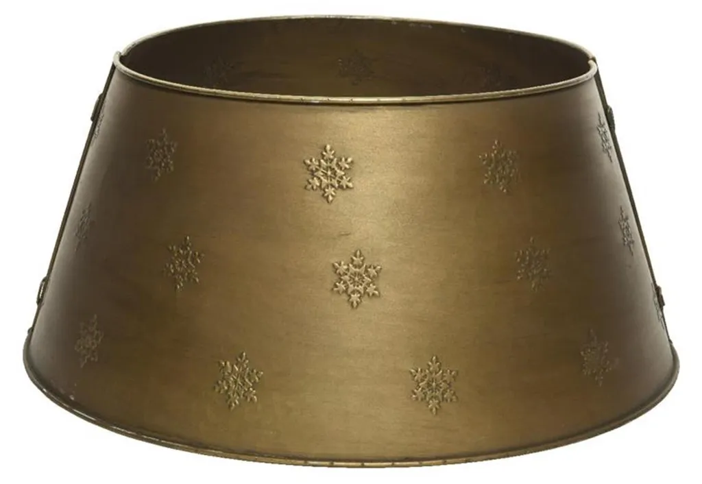 Cacher pied de sapin Noël - Cache-pied en fer doré 57x25 cm robuste