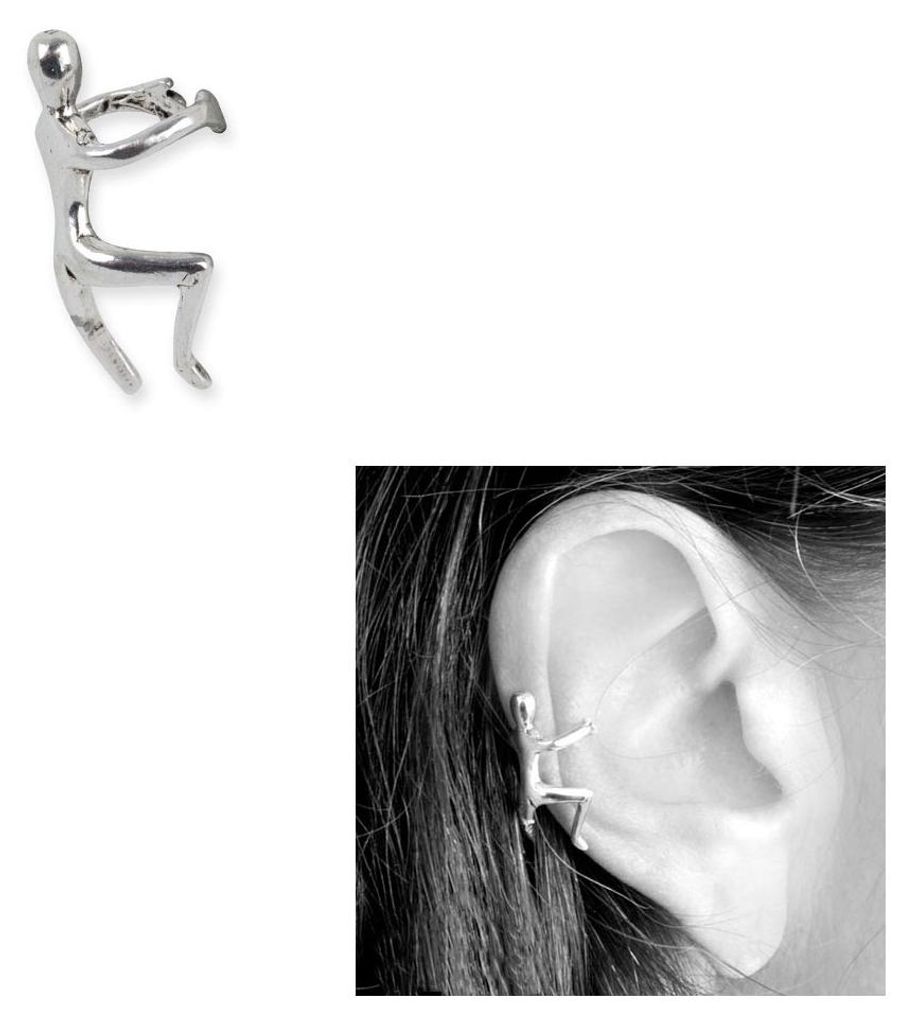 etNox Ohrklemme „Climbing Man“ 925 Silber Produktbild 