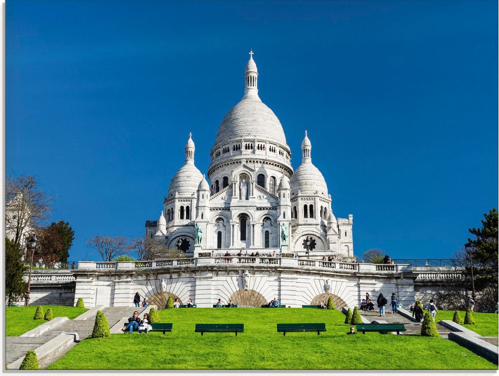 ARTland Glasbild Paris Sacre Coeur Größe: 80x60 cm