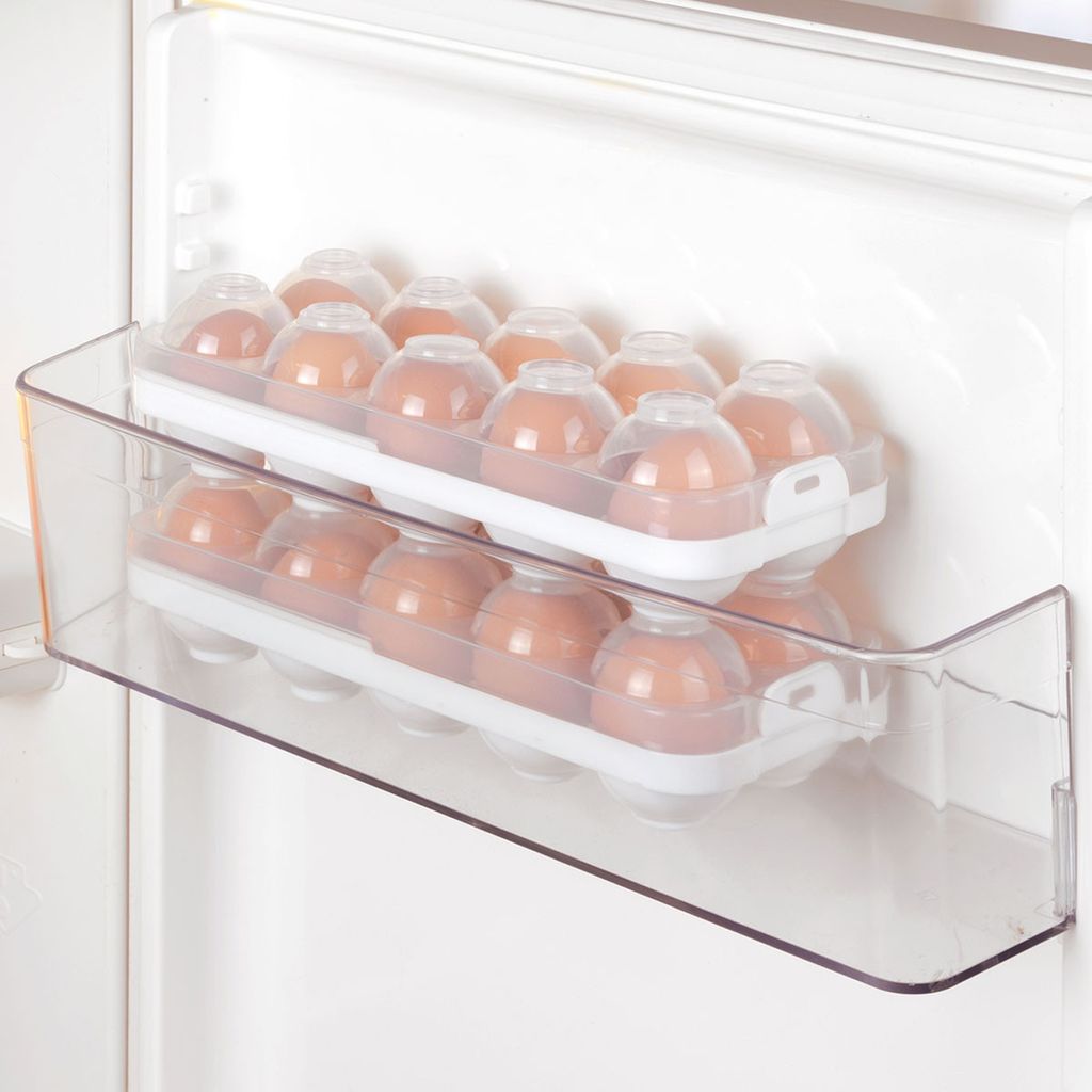 Eierbehälter für Kühlschrank, mehrweg, 2er-Set