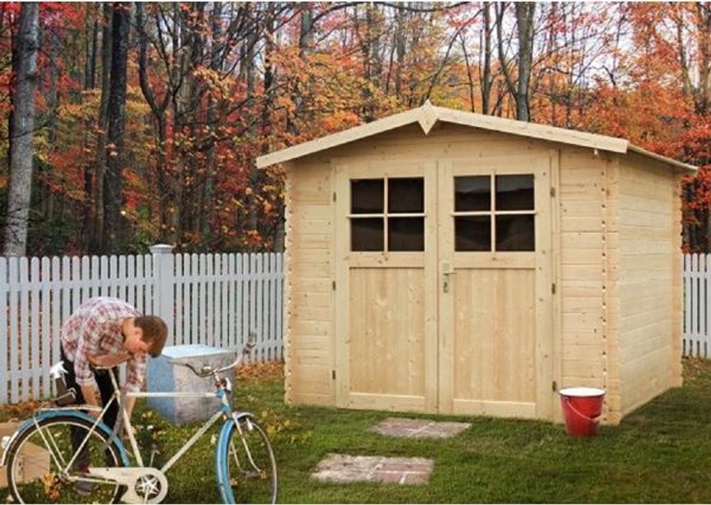 Gartenhaus LUCIOLE aus Fichtenholz 290x290 cm H. 234 cm MDLT Ihre Auswahl: Ohne Boden, Ihre Auswahl: Natur,
