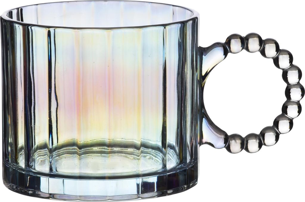 Glazen drinkbeker, modern design, met parelmoerhandvat, 8,6 Productafbeelding 