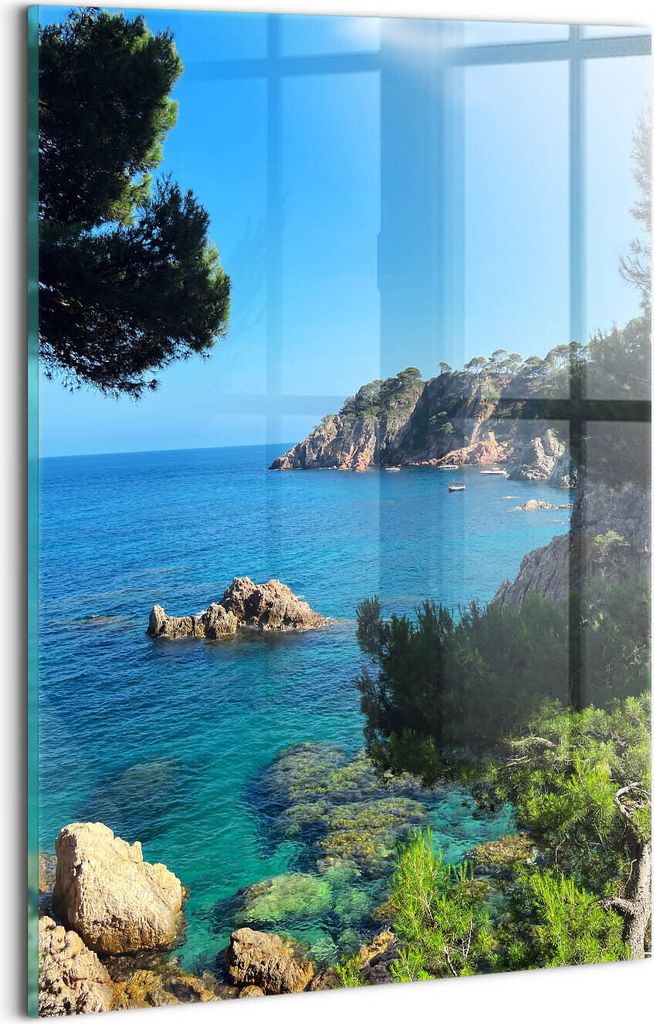 Designer Glasbild - Wandbild - Glas Bild - 20x30 cm - Küste Der Costa Brava