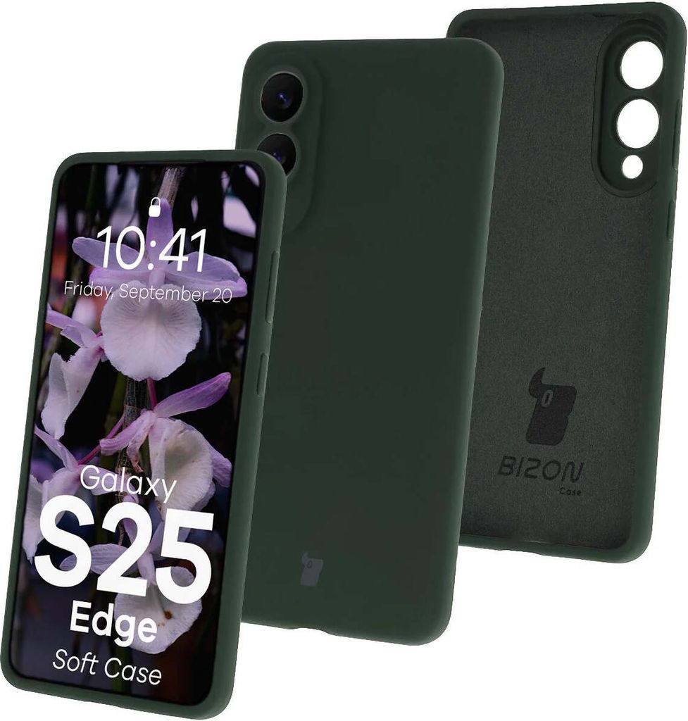 Bizon Soft Case Samsung Galaxy S25 Edge dunkelgrün