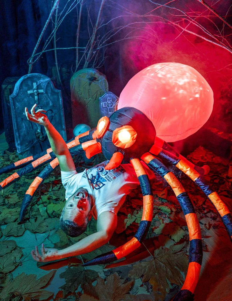 Tiere Halloween Spinne Deko Aufblasbare Gruseldekoration Outdoor Indoor Halloween Party Spukhaus Accessoire, Farbe: Rot