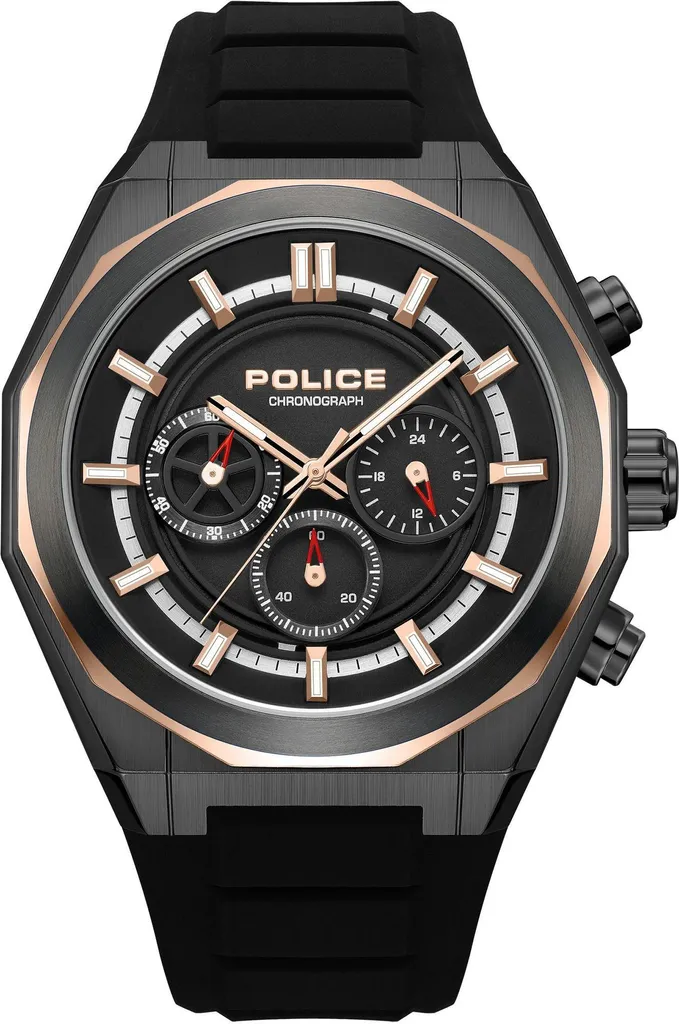 Chronographe Police Steward PEWGO0093701 Montre Homme Acier Argenté
