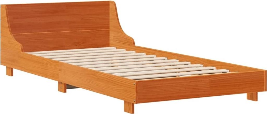 Massivholzbett ohne Matratze Wachsbraun 90x200 Kiefernholz