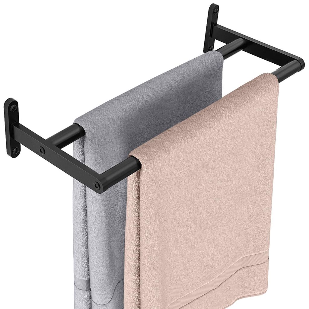 Handtuchhalter Doppel 40CM Handtuchstange Wand Edelstahl Badetuchhalter 2 Stangen Badezimmer Handtuch Halter Wandmontage Doppelter Handtuchhalter f...