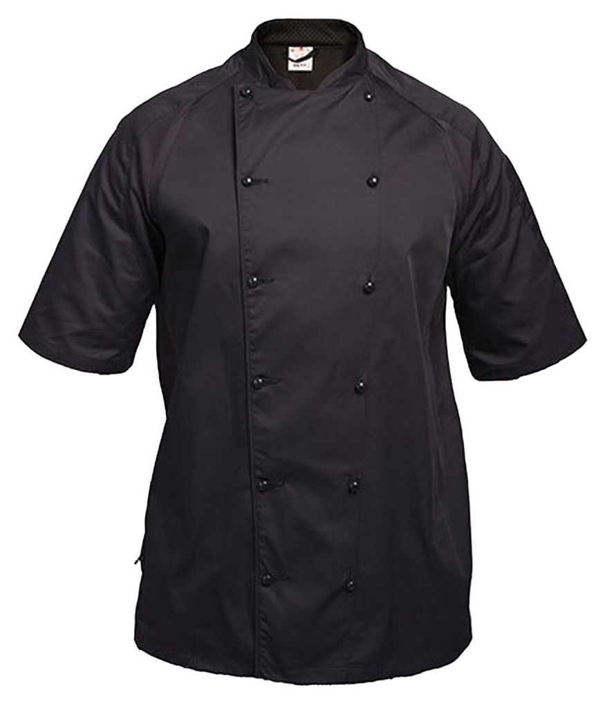 Le Chef - "Staycool" Kochjacke für Herren/Damen Uni, Raglanärmel LT5141 (XXL) (Schwarz)