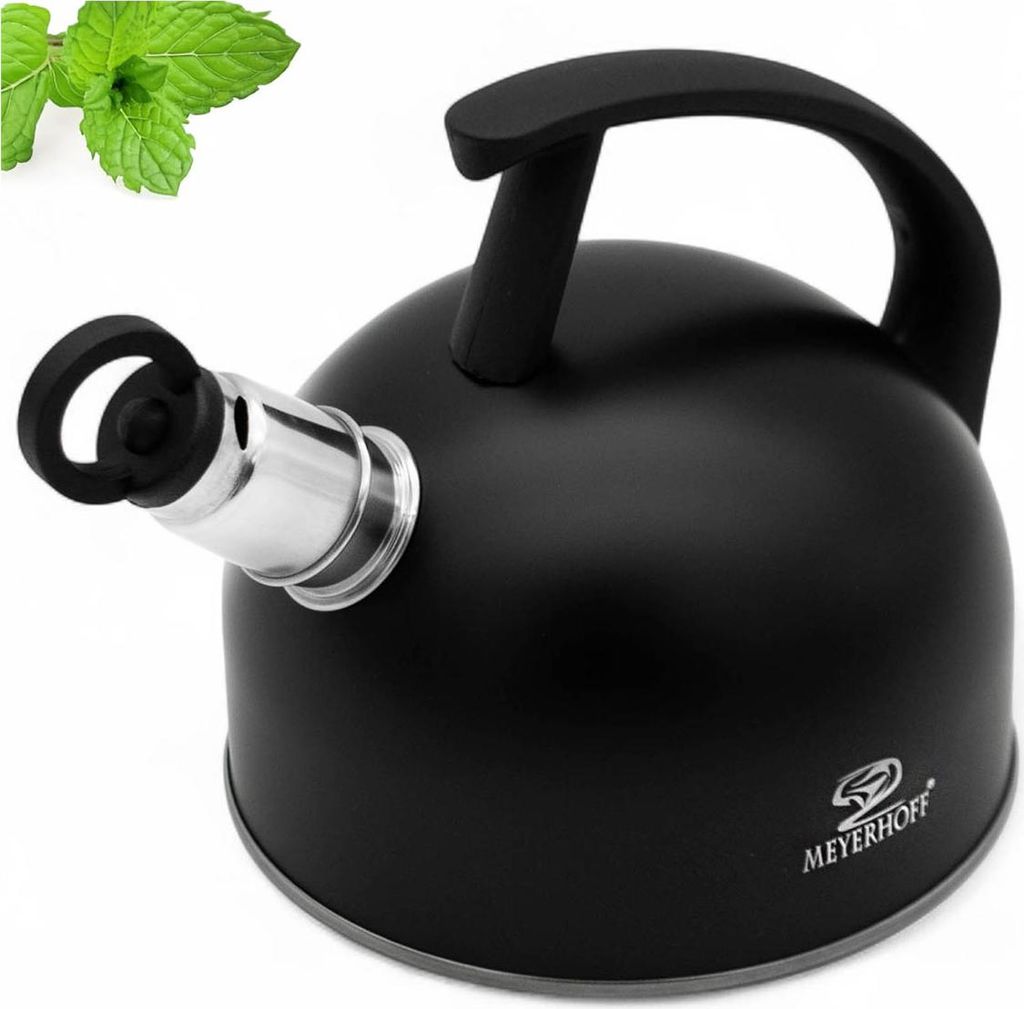 Czajnik 1.5L Stalowy Nierdzewny Czarny Matowy z Gwizdkiem Zdjęcie produktu 