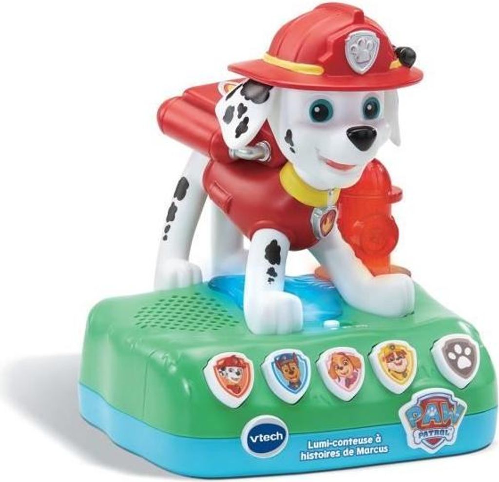 VTech Pat' Patrouille Lumi-Conteuse Marcus, Interaktive Leuchtende Geschichtenbox, Geschichten & Missionen, Nachtlicht, Ab 3 Jahren